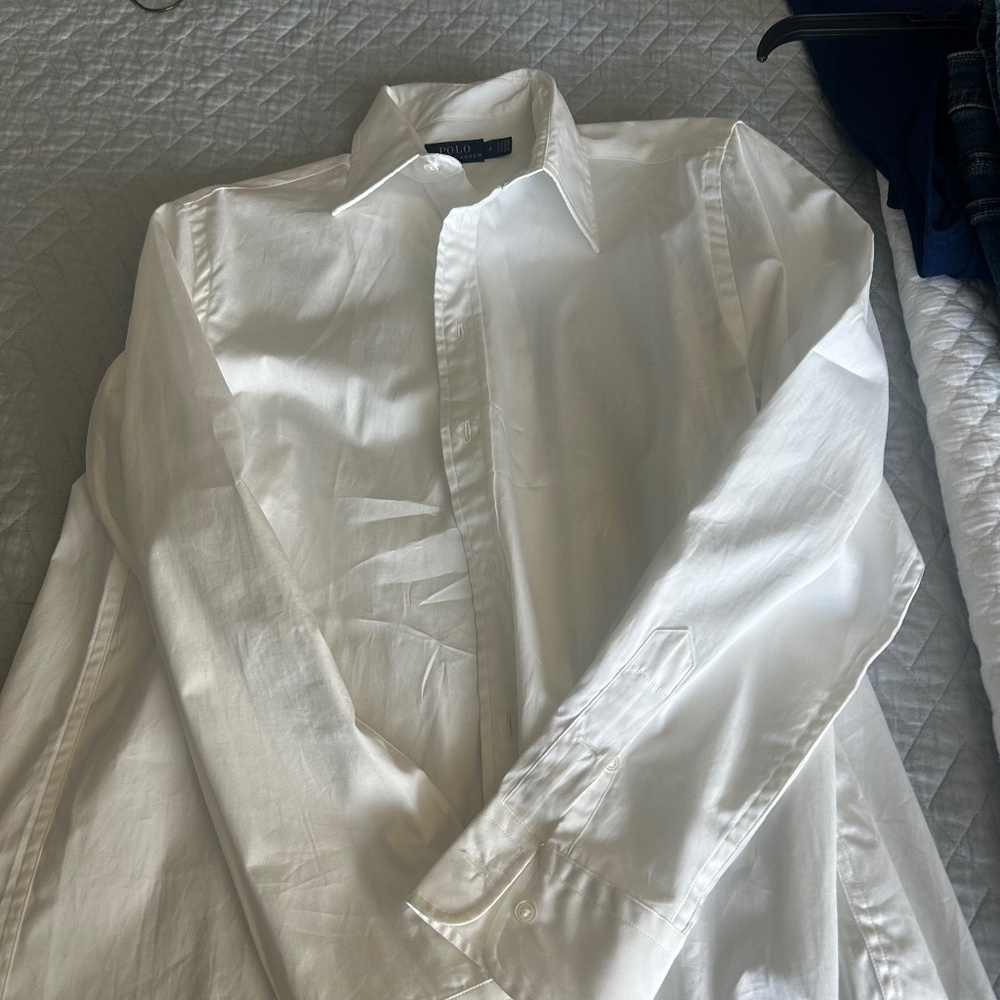 Crisp white longer shirt